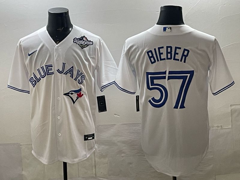 Men Toronto Blue Jays #57 Bieber White 2026 Nike Game MLB Jersey 005